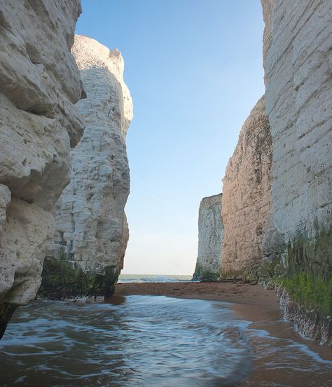 chalk cliffs and stacks at Botany Bay, Kent, England Botany Bay Kent, British Beaches, Kent Coast, Botany Bay, Kent England, England And Scotland, British Isles, Beach Fun, Botany