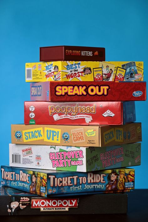 Bored? Game on. We test 8 board games so you don't have to When Ur Bored, Sleepover Party Games, Board Game Cafe, Student Ambassador, Bored Games, Stack Game, Game Cafe, Board Game Pieces, Board Game Design