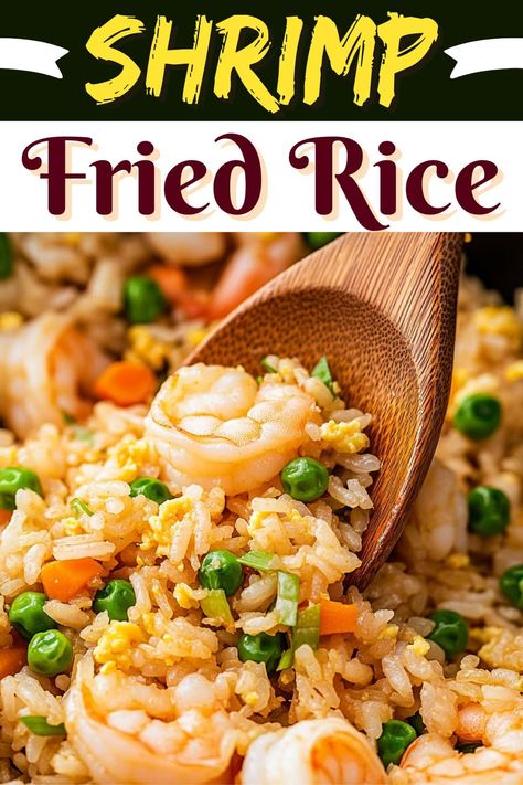 This shrimp fried rice is so easy to make at home! It's just as good as takeout and comes together in about 25 minutes. Shrimp Marinade For Fried Rice, Authentic Shrimp Fried Rice, How To Make Shrimp Fried Rice, Shrimp Fried Rice Recipe Chinese, Shrimp Fried Rice Recipe Easy, Shrimp Fried Rice Easy, Fried Shrimp Recipes Easy, Fried Rice Shrimp, Chinese Shrimp Fried Rice