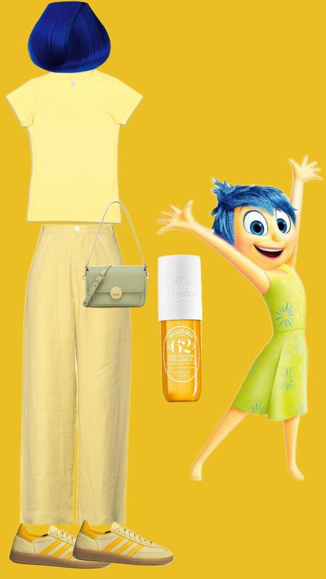 #disney #joie #shufflefyp #inspo Joy Inside Out Inspired Outfits, Joy Outfit Inside Out, Joy Costume, Joy Inside Out, Spirit Week, Costume Ideas, Inside Out, Halloween Costumes, Outfit Inspirations