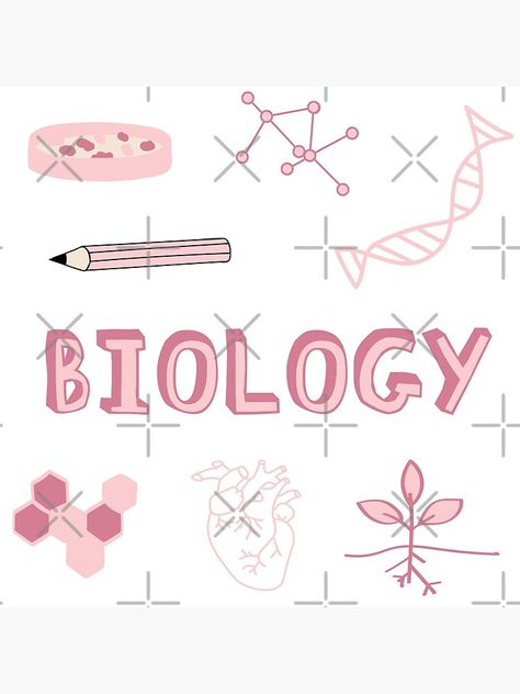 "Pink Biology Subject Pack" Poster by The-Goods | Redbubble Biology Notes Aesthetic Cover, Pink Biology Aesthetic, Biologi Aesthetic, Biology Binder Cover, Biology Aesthetic Cover, Pink Science Aesthetic, Reproduction In Animals, Goodnotes Aesthetic, Biology Design