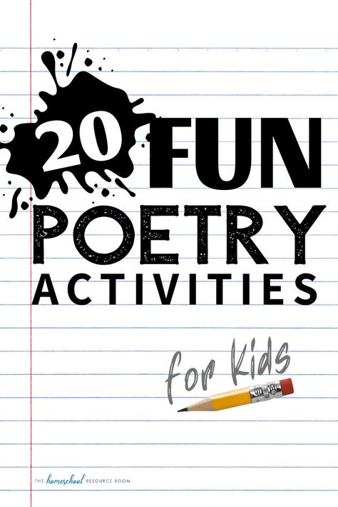 Poetry Activities For Kids, Fun Poetry Activities, Poem Activities, Reading Poetry, Poetry Activities, Childrens Poetry, Poetry Journal, Poetry Unit, Homeschool Writing