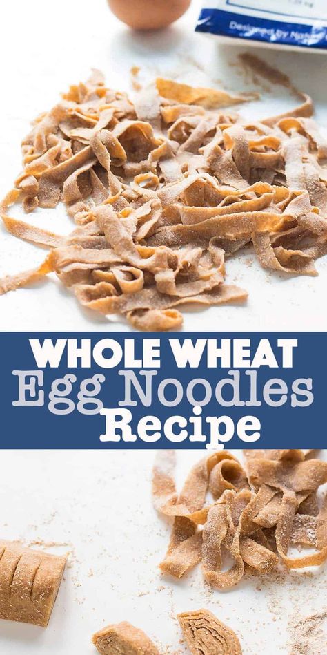 Homemade Whole Wheat Pasta Recipe » LeelaLicious Homemade Whole Wheat Pasta, Whole Wheat Pasta Recipe, Easy Homemade Noodles, Cooking Fresh Pasta, Wheat Pasta Recipes, Noodle Recipes Homemade, Whole Wheat Noodles, Homemade Pasta Dough, Egg Noodle Recipes