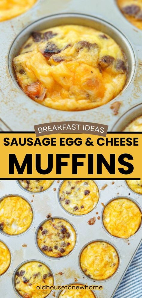 This quick breakfast muffin recipe will become a go to for busy mornings! If you are looking for a healthy breakfast recipe to reset your diet, then you need to try these egg muffins! Sausage Egg And Cheese Muffins, Sausage Egg Cheese Muffins, Egg And Cheese Muffins, Sausage Egg Muffins, Portable Breakfast, Egg Muffins Recipe, Egg Cups Breakfast, Healthy Egg Breakfast, Breakfast Muffin