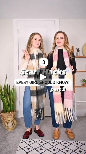 40K views · 35 reactions | Scarf hacks every girl needs to know part 2. We love that chunky scarves are still trending this year! Resharing some of our favorite ways to wear to beat the cold weather . . . #fashionhack #styletip #scarfstyle | Two Scoops of Style | Two Scoops of Style · Original audio Oversized Scarf Outfit, Scarf Hacks, Thick Scarf, Chunky Scarves, Girl Needs, Oversized Scarf, Every Girl, Scarf Styles, Chunky Knit