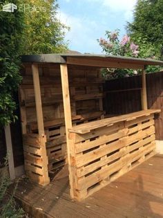 Palet Bar, Bar Pallet, Bar En Palette, Bar En Plein Air, Pallet Bar Diy, Diy Outdoor Bar, Bar Shed, Pallet Bar, 1001 Pallets