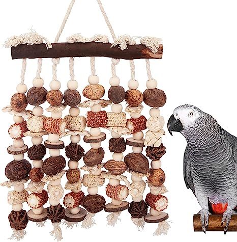 Amazon.com : Deloky Extra Large Parrot Bird Toys-Natural Wooden Bird Chewing Tearing Toy for Cokatoos,African Grey,Amazon Parrots,Macaws and Large Medium Parrot Birds : Pet Supplies African Grey Toys, Amazon Parrots, Natural Bird Toys, Birds Pet, Diy Bird Toys, Parakeet Cage, Diy Pet Toys, Rat Cage, Bird Cage Accessories