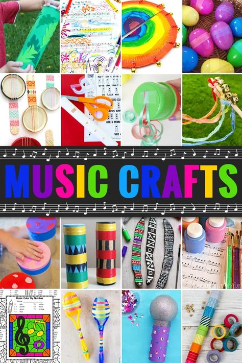 Music Crafts Elementary, Music Crafts Kindergarten, Preschool Instrument Activities, Music Projects For Kids, Music Crafts Preschool Art, Preschool Crafts Music, Pre K Music Activities, Musical Crafts, Music Activities For Kids Preschool