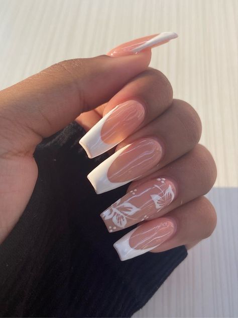 Unghie Sfumate, Girly Acrylic Nails, French Tip Acrylic Nails, Her Nails, Acrylic Nails Coffin Short, Pink Acrylic Nails, Square Acrylic Nails, Classy Nails, Pretty Acrylic Nails