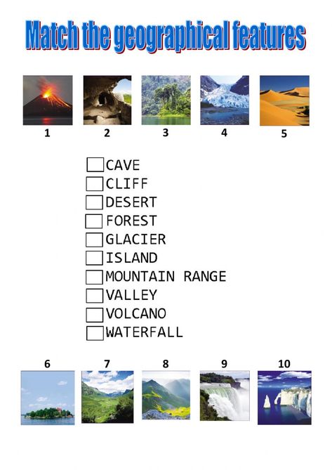 Ejercicio de Math geographical features Geographical Features Worksheet, Informational Text Features, Text Features Worksheet, Geometric Sequences, Study Craft, Instructional Materials, Geographical Features, Text Dependent Questions, Nonfiction Text Features