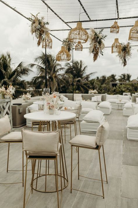 Beach Wedding Reception, Cocktail Hour Wedding, Wedding Lounge, Tulum Wedding, Boho Beach Wedding, Rooftop Wedding, Destination Wedding Inspiration, Future Wedding Plans, Neutral Wedding