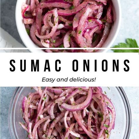 Turkish Sumac Onions, Turkish Onion Salad, Armenian Side Dishes, Turkish Meze Recipes, Vegetarian Turkish Recipes, Turkish Side Dishes, Authentic Turkish Recipes, Middle Eastern Side Dishes, Pink Beans Recipe