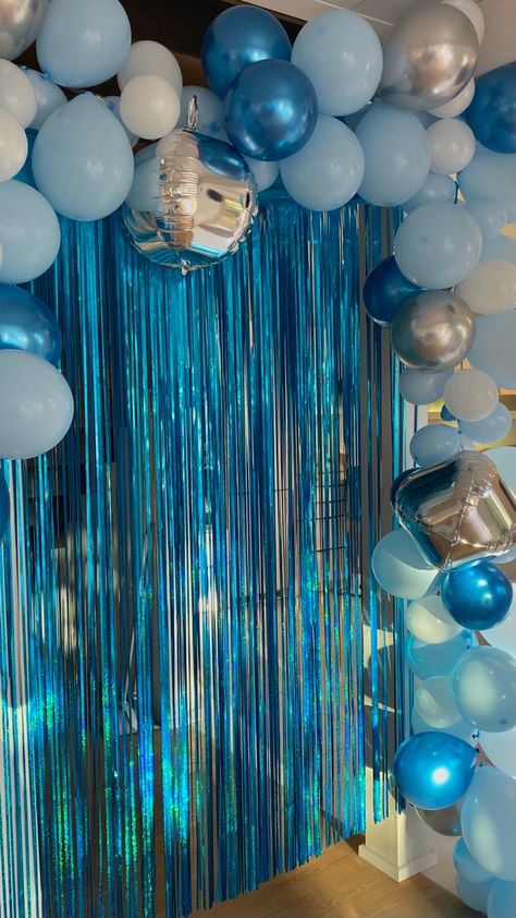 Mamma Mia Birthday Decoration, Birthday Blue Theme Decoration, Blue Birthday Theme Decorations, Blue Themed Bday Party, Mama Mia Hoco Theme, Mamma Mia Inspired Birthday Party, Mama Mia 20th Birthday, Mamma Mia Theme Birthday, Mama Mia Decoration Ideas