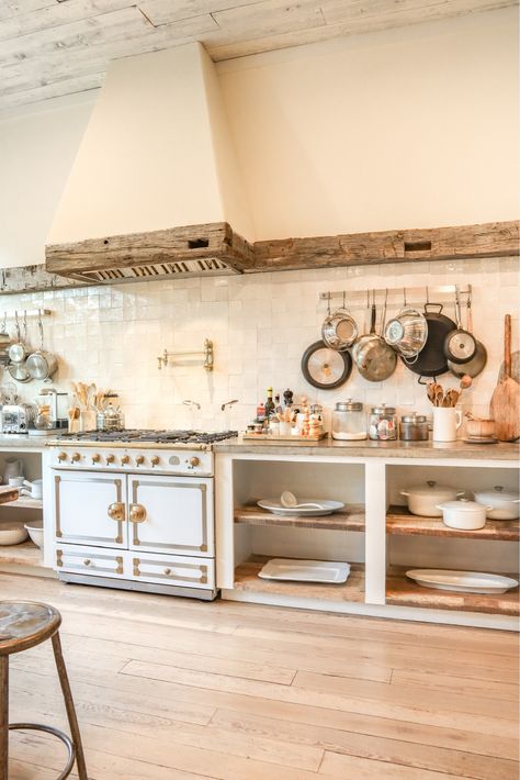 Had to link this breathtaking range here. Farmhouse Living | Primary Kitchen |Kitchen Ideas | Interior Design | Range | Williams Sonoma | La Cornue La Cornue Kitchen, Antique Farm Table, Farmhouse Cozy, Living Interior Design, French Farmhouse Kitchen, Range Cookers, Country Vibes, Pantry Shelves, Estilo Shabby Chic