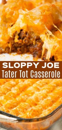 Sloppy Joe Tater Tot Casserole - This is Not Diet Food Sloppy Joe Tater Tot Casserole, Tater Tot Recipes, Tater Tot Casserole Recipes, Ground Beef Casserole Recipes, Tot Casserole, Tater Tot Casserole, Beef Casserole Recipes, Easy Dinner Recipe, Ground Beef Casserole