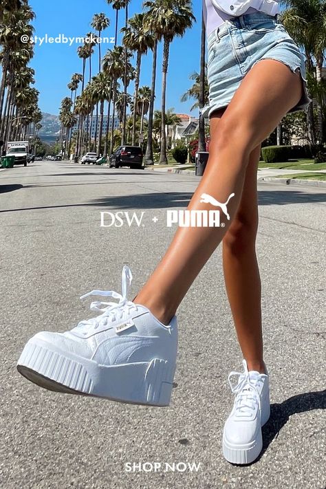 The white sneaker trend isn’t going anywhere. Find platform sneakers, high-top sneakers, apparel, and more from PUMA at DSW. Comfy Platform Sneakers, Sneakers Fashion Platform, Platform Running Shoes, Best Platform Sneakers, Trendy Sneakers 2023 Women, How To Wear Platform Sneakers, 2023 Sneakers Trends Women, Women’s Platform Sneakers, White Platform Shoes Outfit