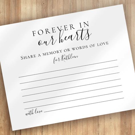 Share a Memory Simple Funeral Attendance Card | Zazzle Funeral Reception Ideas Centerpieces, Funeral Centerpieces, Funeral Reception, Share A Memory, Remembering Dad, Magazine Pages, Funeral Prayers, Words Of Love, Funeral Cards