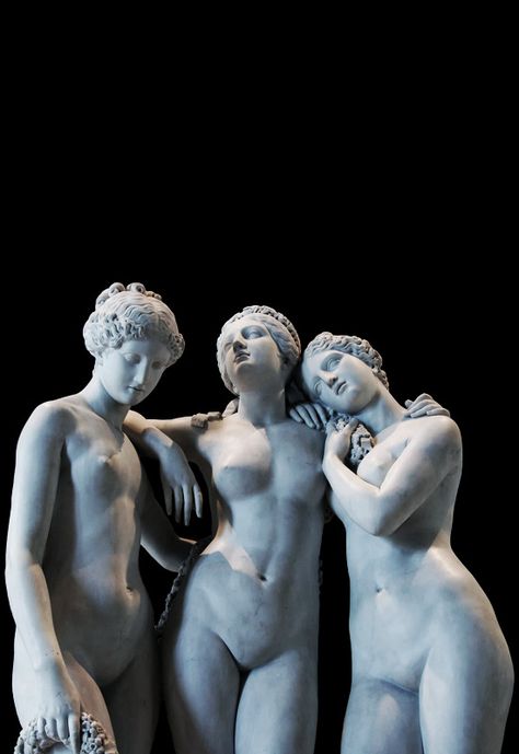 The Three Graces (by 261066) Edited by JohnnyBravo20 Art Statues, Princess Anastasia, Le Louvre, Trans Art, Classic Sculpture, Angel Sculpture, Edouard Manet, Golden Goddess, Greek Sculpture