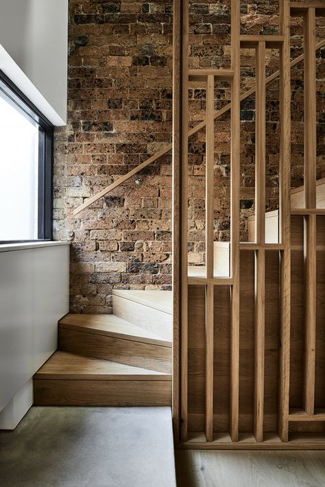 newtown residence Scandinavian Staircase, Open Staircase Ideas, Staircase In Living Room, Bespoke Staircases, Open Stairs, James Jones, Contemporary Staircase, Loft Stairs, Wood Railing