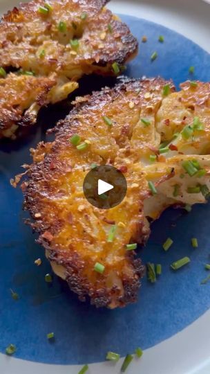 Parmesan Cauliflower Steaks, Crispy Parmesan Cauliflower, Hungry Happens, Parmesan Cauliflower, 100k Views, Amazing Food Videos, Cauliflower Steaks, Chicken Thigh Recipes Baked, Low Carb Side Dishes