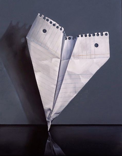 Original oil painting of a paper airplane by Jeanne Vadeboncoeur Still Life Painting Ideas, Life Painting Ideas, Paintings Realism, Realism Still Life, Simple Still Life, Plane Drawing, Art Alevel, Touch Down, Ap Studio Art