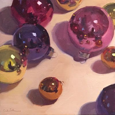 Sarah Sedwick - Circle Of Light Holly Storlie, Holiday Painting, Daily Painting, Painting Still Life, Still Life Art, Christmas Paintings, Holiday Art, Fine Art Gallery, Still Life Painting