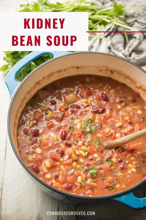 Soup With Beans Recipes, Recipes With Kidney Beans Healthy, Vegan Kidney Bean Recipes, Kidney Bean Recipes, Kidney Bean Soup, Beans Recipe Healthy, Red Beans Recipe, Kidney Bean Salad, Recipes With Kidney Beans