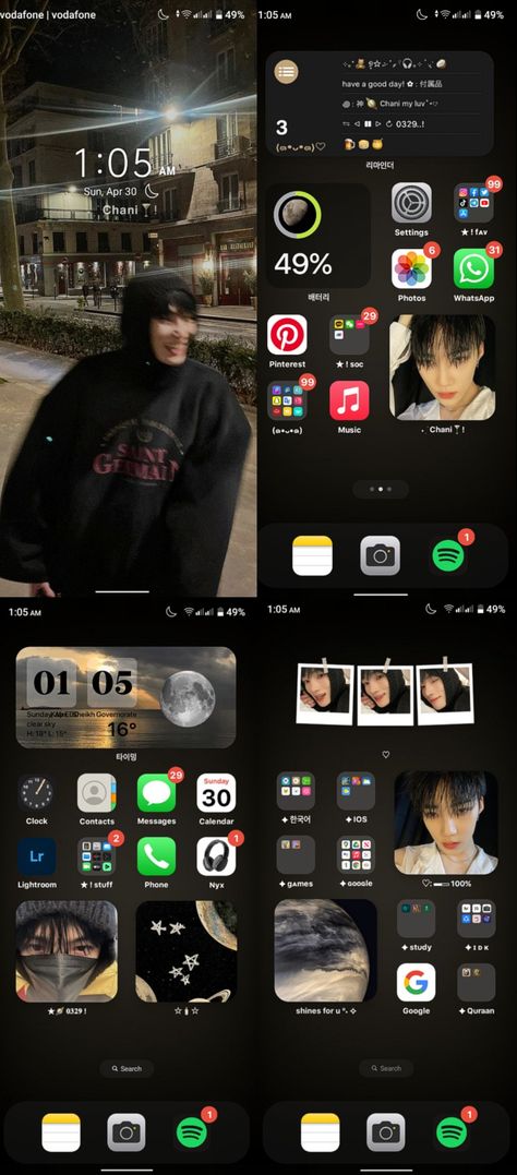 Boyfriend Homescreen Ideas, Kpop Homescreen Layout Android, Ios Theme Kpop, Iphone Apps Layout, Ideas For Phone Themes, Iphone Screen Layout Ideas, Layout Phone Ideas, Idea Home Screen Iphone, Homescreen Layout Iphone Kpop