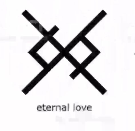 Eternal Love Viking Rune, Eternal Tattoo Ideas, Tattoo Symbols For Love, Pride Sin Tattoo, Eternal Love Tattoo Symbols, Viking Marriage Tattoo, Obsession Sigil, Viking Symbol For Love, Promise Tattoo Ideas