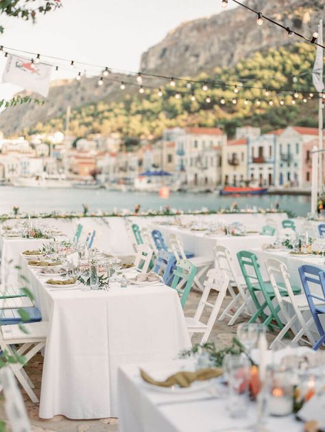 Meditterean Wedding, Greek Beach Wedding, Greek Wedding Venues, Greece Themed Wedding, Greek Wedding Aesthetic, Greece Wedding Theme, Mediterranean Wedding Theme, Colourful Wedding Theme, Greek Wedding Theme