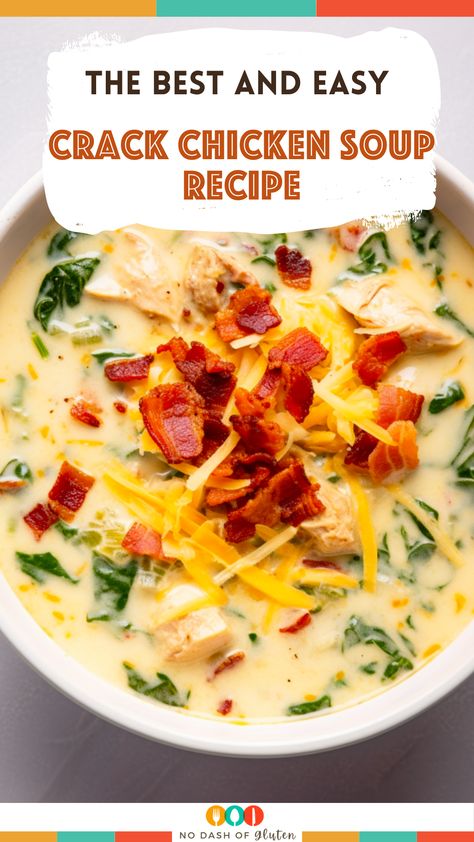 Creamy Chicken Bacon Soup, Crock Pot Chicken Recipes Soup, Quick Rotisserie Chicken Soup, Cracked Chicken Soup Recipes, Soup Recipes With Buttermilk, Rotisserie Chicken Crockpot Soup, Chicken And Bacon Soup Recipes, Chicken Soup In A Crock Pot, Gluten Free Chicken Soup Crock Pot