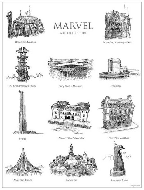 Fictional architecture - Imgur Paper Illustration, Ms Marvel, Fantasy Map, Paper Drawing, Land Art, Architecture Fashion, Pen And Paper, Skyrim, Pen Drawing