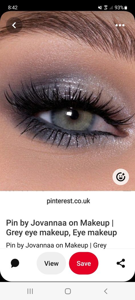 Gray Silver Eye Makeup, Winter Formal Makeup For Green Eyes, Prom Makeup For Blue Dress Silver, Black And Blue Smokey Eye, Blue Eye Makeup Blue Eyes, Makeup Looks For Gray Dress, Makeup Look For Silver Dress, Eye Makeup For Dark Blue Dress, Dark Smokey Eye Makeup Blue Eyes