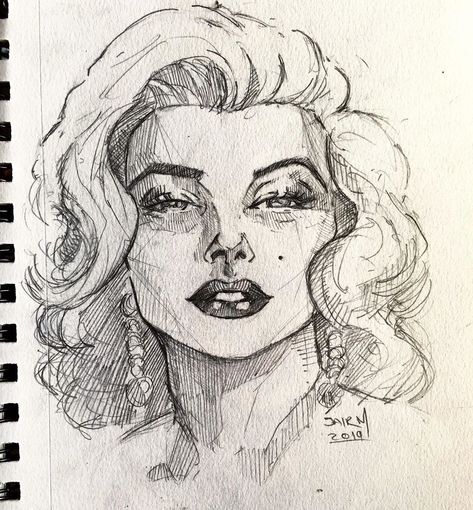 Marilyn Monroe Drawing Sketches, Marilyn Monroe Sketch, Marilyn Monroe Drawing, Marilyn Monroe Portrait, Girl Drawings, Cross Hatching, Art Prompts, Book Art Drawings, How To Draw Hair