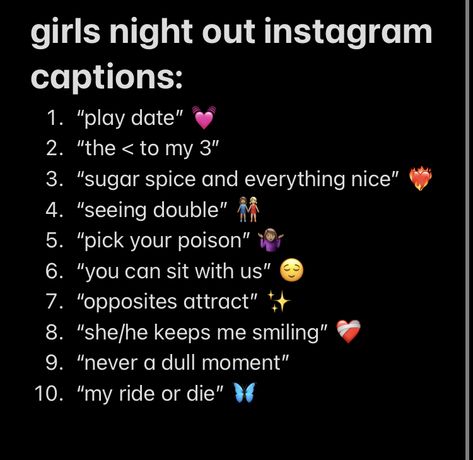 Funny Instagram Captions For Besties, Instagram Night Out Captions, Party Aesthetic Captions, Good Night Post Instagram, Friends Night Out Captions Instagram, Friday Night Lights Captions Instagram, Friends Night Out Quotes, Friends Status Caption, Night Life Instagram Captions