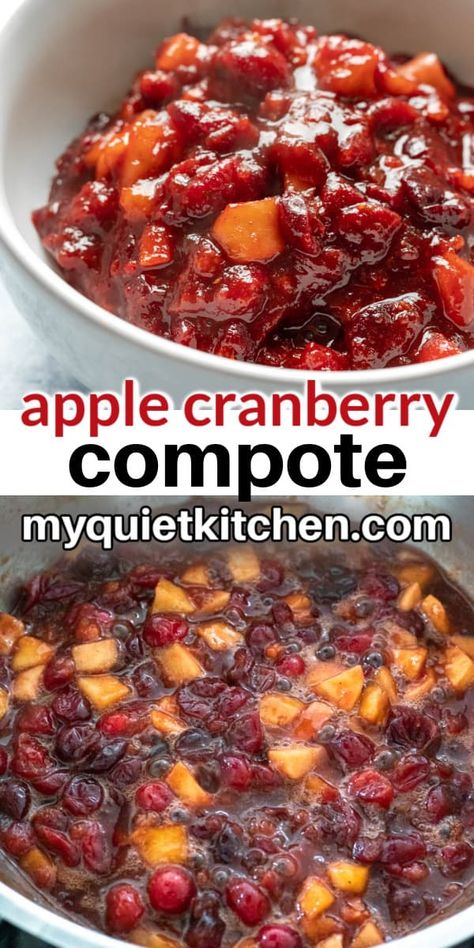 Cranberry Compote Thanksgiving, Peach Cranberry Sauce, Cranberry Sauce Recipe With Apples, Apple Cranberry Sauce Thanksgiving, Cranberry Apple Sauce Thanksgiving, Homemade Cranberry Sauce With Apples, Cranberry Peach Sauce, Apple Cranberry Chutney Recipe, Cranberry Apple Sauce Recipes