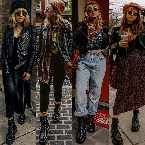 Cosy Grunge Outfit, Fall 2023 Fashion Trends Edgy, Edgy Thrifted Outfits, J Boog Concert Outfit, Fall Rocker Outfits, Mom Jeans Concert Outfit, Billy Talent Concert Outfit, Cool Fashion Edgy, Biker Winter Outfit