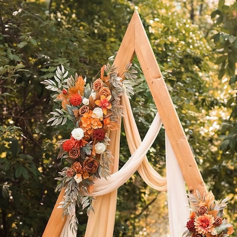 Ling's Moment | Artificial Floral & Wedding Decor on Instagram: "As the autumn breeze rustles the falling leaves, it is finally time to marry your true love.

Our Burnt Orange & Scarlet color collection captures the easy warmth and passion that is only found between soulmates ❤️
.
.
.
.
.
#artificialflower #flowerdecoration #eventflowers #weddingflowers #lingsmoment #weddingtime #lingsmoment #lingsbrides #usawedding #weddinginspo #weddinginspiration #roses #wedding #weddingdecor #wedding2025 #BurntOrangeScarlet #orangewedding #fallwedding" Floral Wedding Decor, Scarlet Color, 25 Year Anniversary, Autumn Breeze, Floral Wedding Decorations, Roses Wedding, Drink Station, Gettin Hitched, Orange Wedding