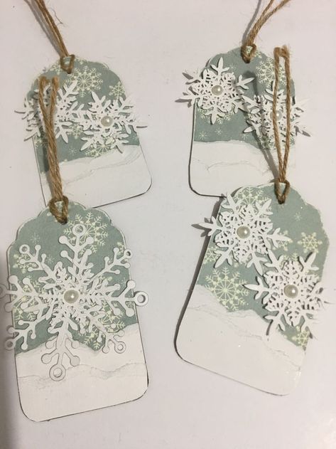 Christmas Tags Christmas Tags Handmade, Snowflake Gift Tags, Xmas Gift Tags, Homemade Tags, Christmas Gift Tags Diy, Christmas Gift Tags Handmade, Xmas Tags, Tag Ideas, Christmas Card Inspiration