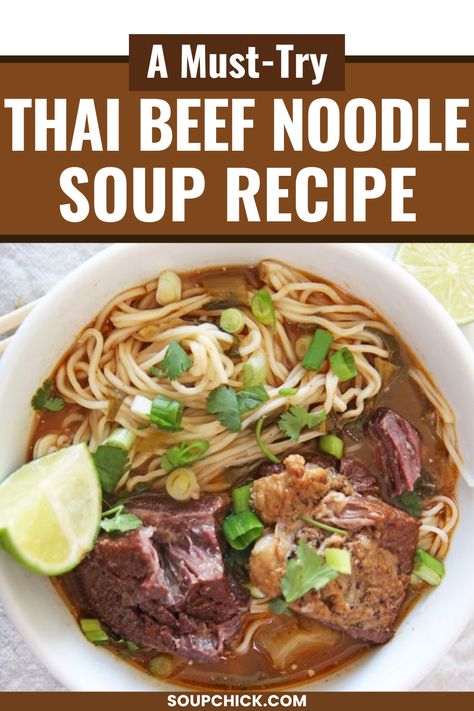 Thai Beef Noodle Soup Essen, Beef Noodle Soup Taiwanese, Thai Beef Soup Recipes, Thai Beef Soup, Thai Noodle Soup Recipes, Asian Beef Noodle Soup, Chinese Beef Soup, Pho Recipe Authentic, Beef Noodle Soup Recipes