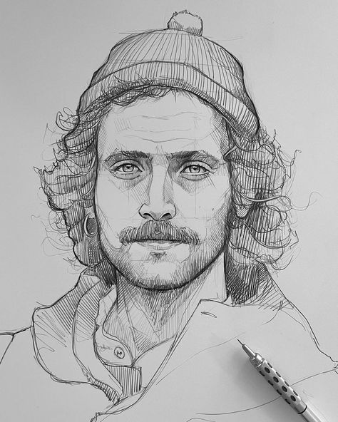 Mental Crisis, Aesthetic Portraits, Skateboard Art Design, Pencil Portrait Drawing, Male Profile, Portrait Drawings, Digital Painting Portrait, Sketch Portrait, Caricature Artist