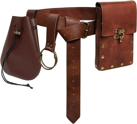 Amazon.com | Retro Belt Pouch Waist Bag Womens Fanny Pack Cellphone Holder Steampunk Mens Medieval Renaissance Purse Costume Accessories (Tri-Brown) | Waist Packs Diy Belt Bag, Steampunk Waist Bag, Steampunk Medieval, Viking Belt, Medieval Belt, Cellphone Holder, Leather Waist Bag, Waist Pouch, Casual Belt