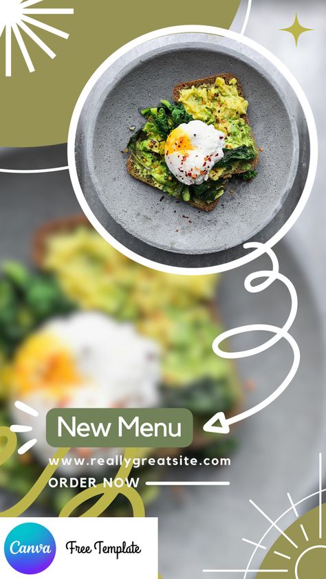 Instagram story ideas, instagram story template, instagram story aesthetic, food, food design, canva story template, canva free template, canva free story food template, food template, instagram story free template Food Template Instagram, Food Story Ideas, Food Story Instagram, Instagram Story Food, Food Instagram Story, Story Food, Instagram Story Ads, Template Food, Food Promotion