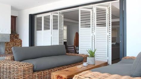 American Shutters, Shutter Ideas, Security Shutters, Coastal Interior, Mediterranean Interior, Indoor Window, Made To Measure Blinds, Coastal Interiors, Blinds For Windows