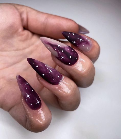 Smokey Nails, Witch Nails, Witchy Nails, November Nails, Gothic Nails, Goth Nails, Cat Eye Nails, Simple Nail Designs, Dope Nails