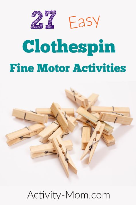 Clothes Pin Sensory Bin, Preschool Clothes Pin Activities, Clothes Pin Activity, Preschool Clothespin Activities, Activities To Build Fine Motor Skills, Clothespin Activities For Toddlers, Toys For Fine Motor Skills, Clothespin Activities Preschool, Strengthening Fine Motor Skills