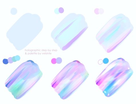 Tutorial - Holographic by Velsinte Holographic Tutorial, Holographic Paint, Art Creativity, Coloring Tutorial, Color Story, Poses References, Digital Painting Tutorials, Christmas Cooking, Digital Art Tutorial