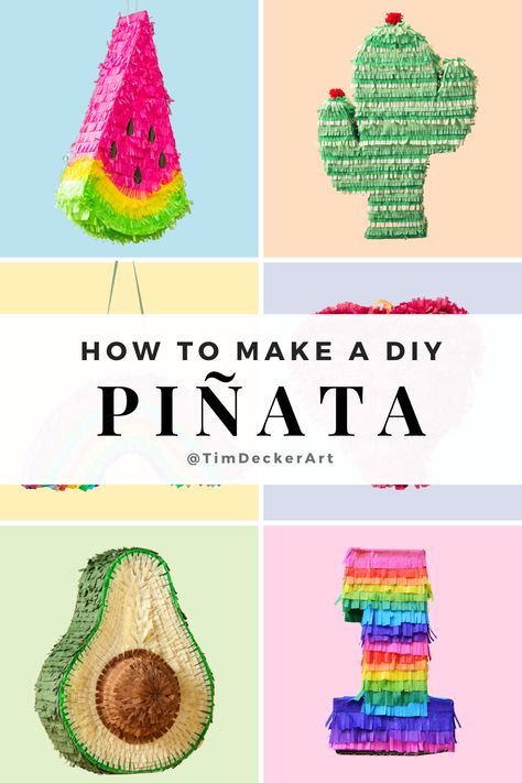 Mini Pinata Craft, Diy Small Pinata, Piñata Making Ideas, Diy Cardboard Pinata, What To Put In A Pinata, How To Make A Pinata Diy Paper Mache, Making A Pinata Diy, Simple Pinata Diy, Healthy Pinata Fillers