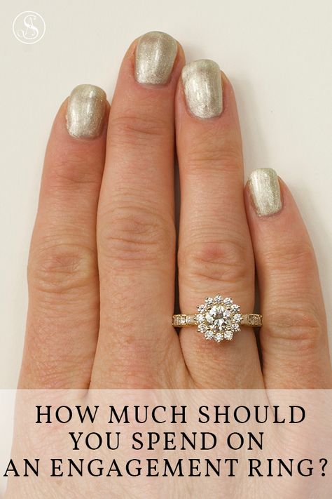 How much should an engagement ring cost? If the idea of proposing to your significant other is crossing your mind, so is the potential price tag. #engagementring #budget #finance Costco Engagement Rings On Hand, Engagement Vs Wedding Ring, Costco Engagement Rings, Budget Engagement Rings, Engament Rings, Trendy Engagement Rings, Engagement Ring On Hand, Ring Guide, Engagement Ring Guide