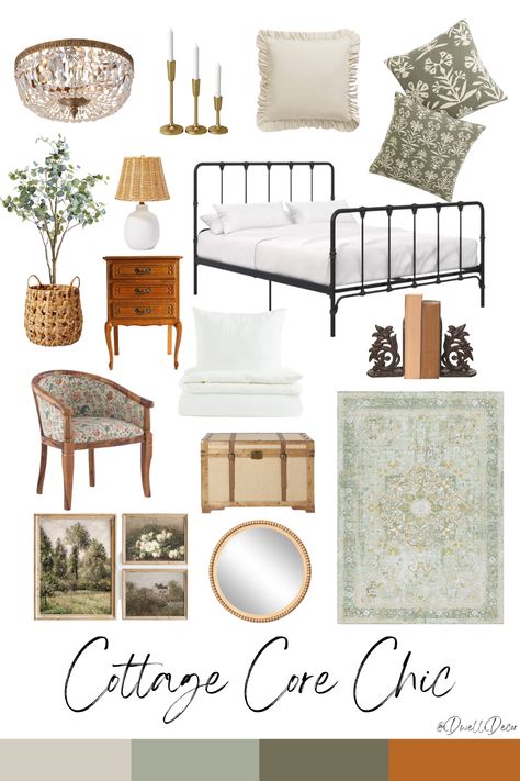 #interiordesign #interiordecor #homedecorideas #cottagecore #cottagecorebedroom #cottagecoredesign #moodboard #designboard #designmoodboards #vintagefurniture Cozy Cottage Core Bedroom, Cottage Core Interior Design, Cottagecore Interior Design, Cottage Core Interior, Cottagecore Bedroom Ideas, Cottage Core Bedroom, Cottagecore Interior, Embrace Femininity, Cottage Core Home